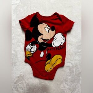Disney Red Mickey Mouse Let's Play Bodysuit